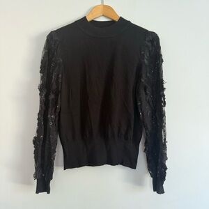 Joseph A. Embellished sweater in black size: M